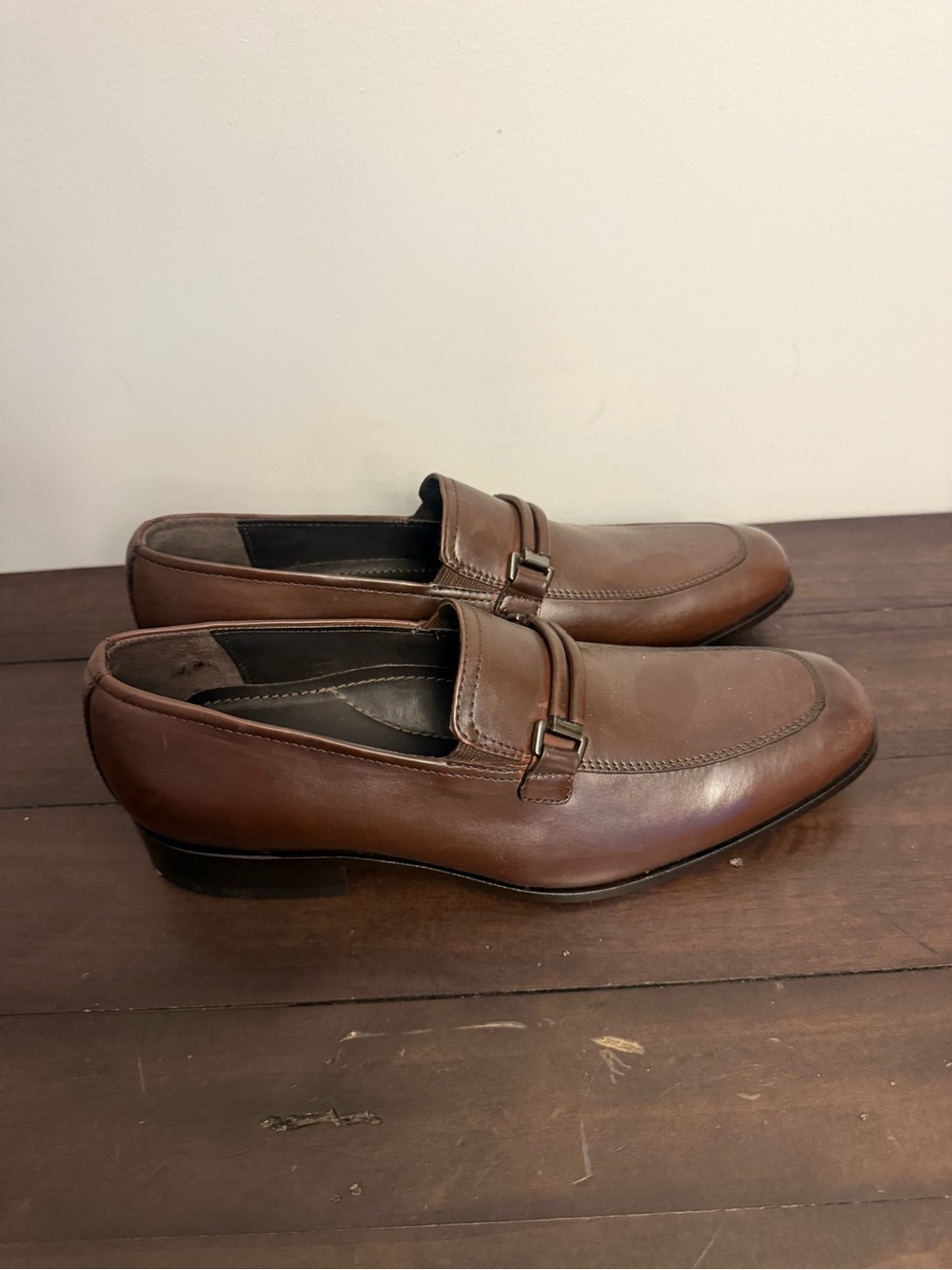 Bostonian Men’s Brown Slip-On Loafers With Metal Hardware